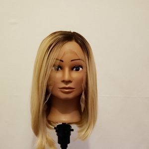Lace front wig blonde bob